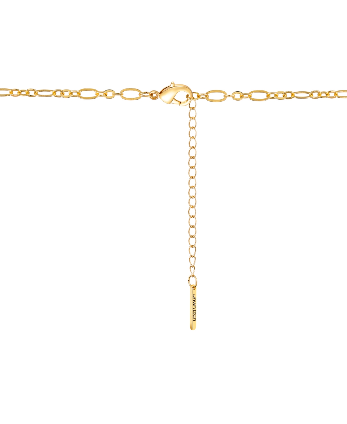 Unwritten Cubic Zirconia Key And Heart Link Pendant Necklace In Gold