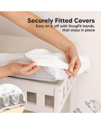 2pk Soothe Changing Pad Covers for Girl, Boy, Soft Cotton Contoured Diaper Changing Table Pad Covers