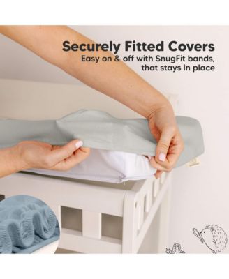 2pk Soothe Changing Pad Covers for Girl, Boy, Soft Cotton Contoured Diaper Changing Table Pad Covers