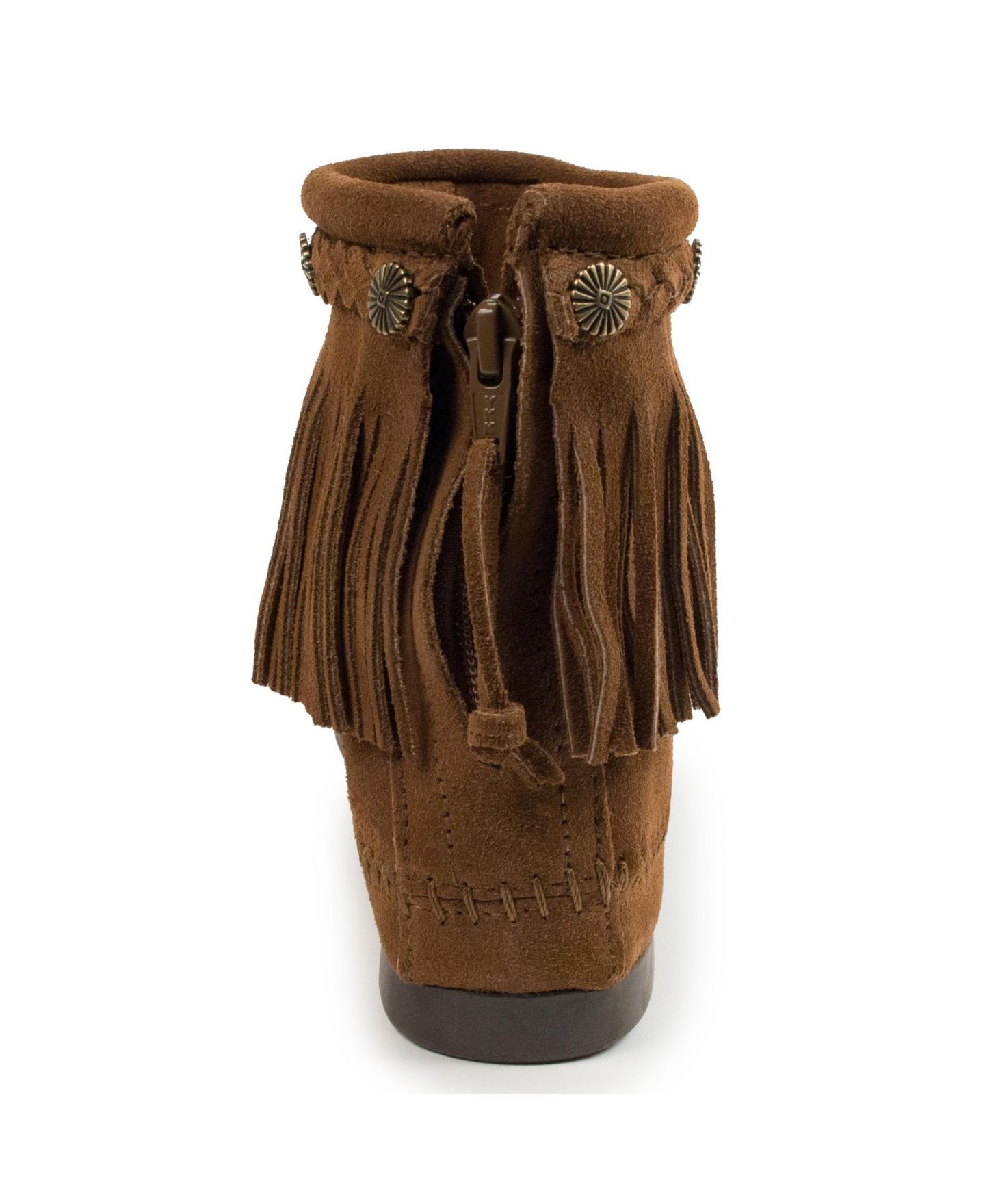 Женские ботинки Minnetonka Suede High Top Back Zip, цвет: Пыльный коричневый — фото 4