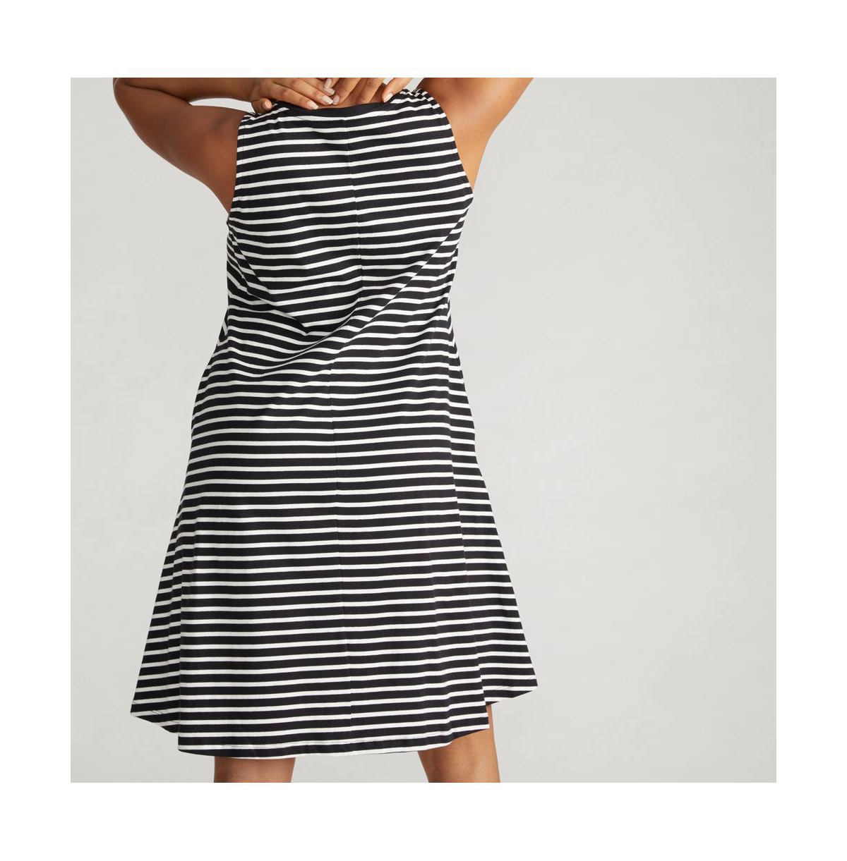 Universal Standard Plus Size Bay Breton Stripe Sleeveless Dress -white stripe