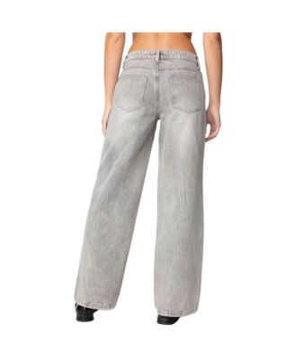 Women's Magda Acid Wash Low Rise Baggy Jeans