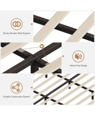 Queen Velvet Upholstered Bed Frame with Storage Headboard and Built-in Charging Station, Smart LED Lights