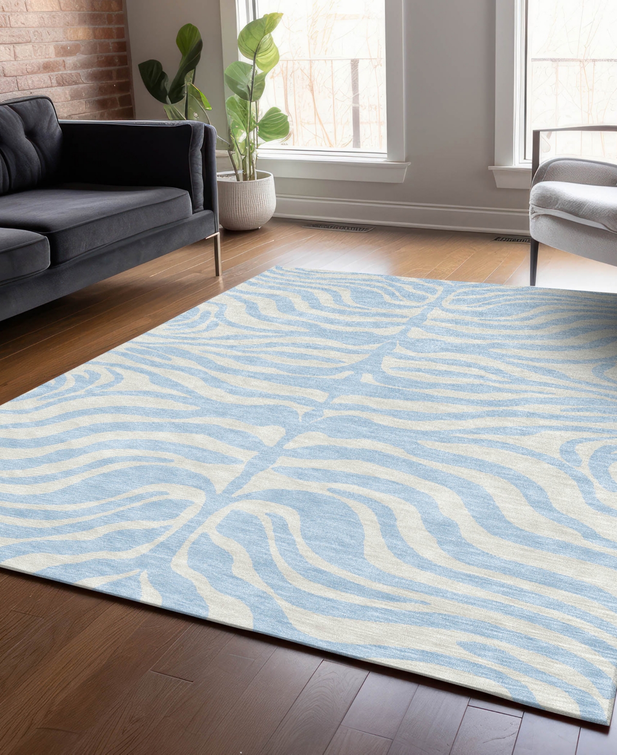 Addison Chantille Machine Washable Acn1042 8'x10' Area Rug In Mist