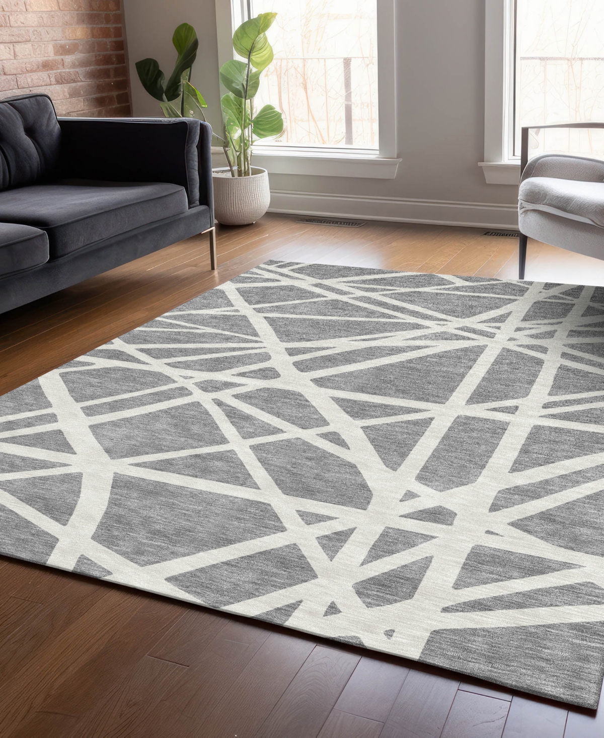 Addison Chantille Machine Washable Acn1040 8'x10' Area Rug In Gray