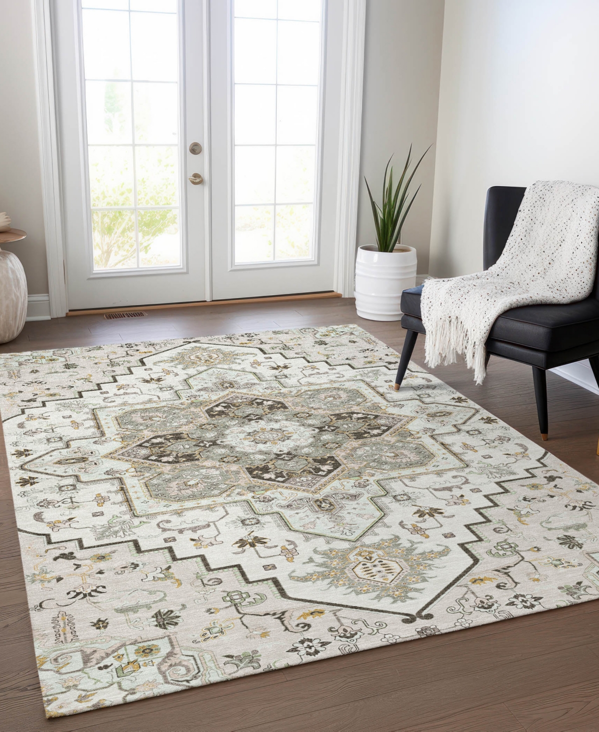 Addison Chantille Machine Washable Acn1036 8'x10' Area Rug In Ivory