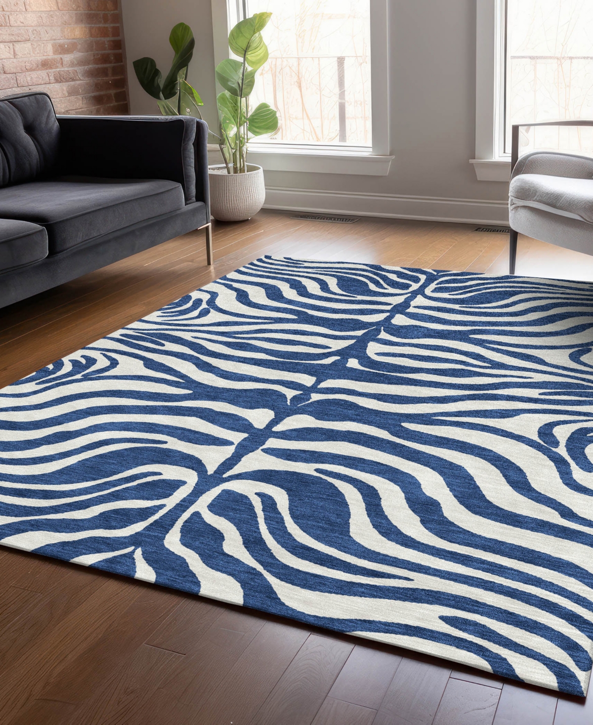 Addison Chantille Machine Washable Acn1042 2'6"x3'10" Area Rug In Navy
