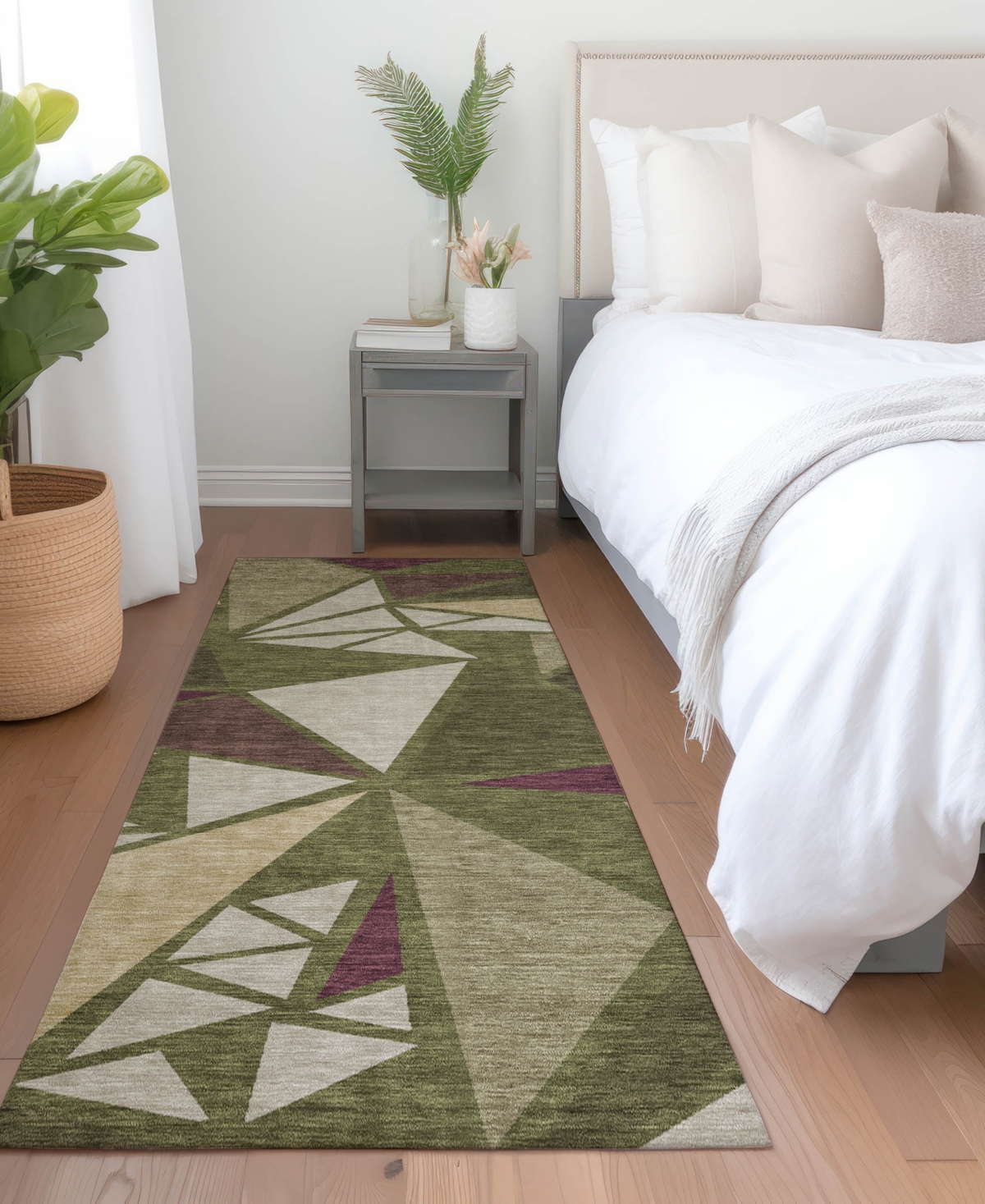 Addison Chantille Machine Washable Acn1039 2'3"x7'6" Runner Area Rug In Olive