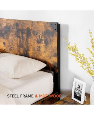 Queen Bed Frame, Platform Queen Size Bed Frame with Wood Headboard
