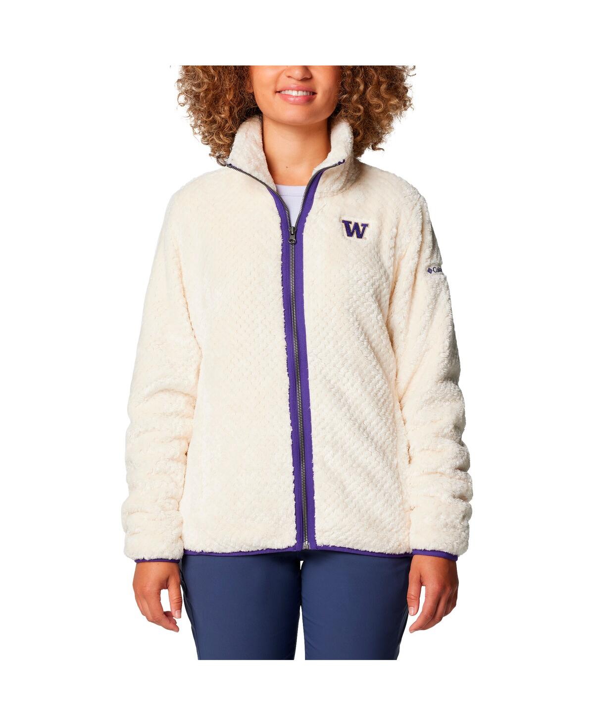 Shop Columbia Women's Cream Washington Huskies Fireside Ii Sherpa Full-zip Jacket