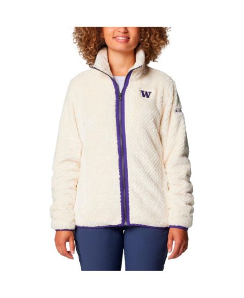 Женские куртки Columbia Women's Cream Washington Huskies Fireside II Sherpa Full-Zip Jacket