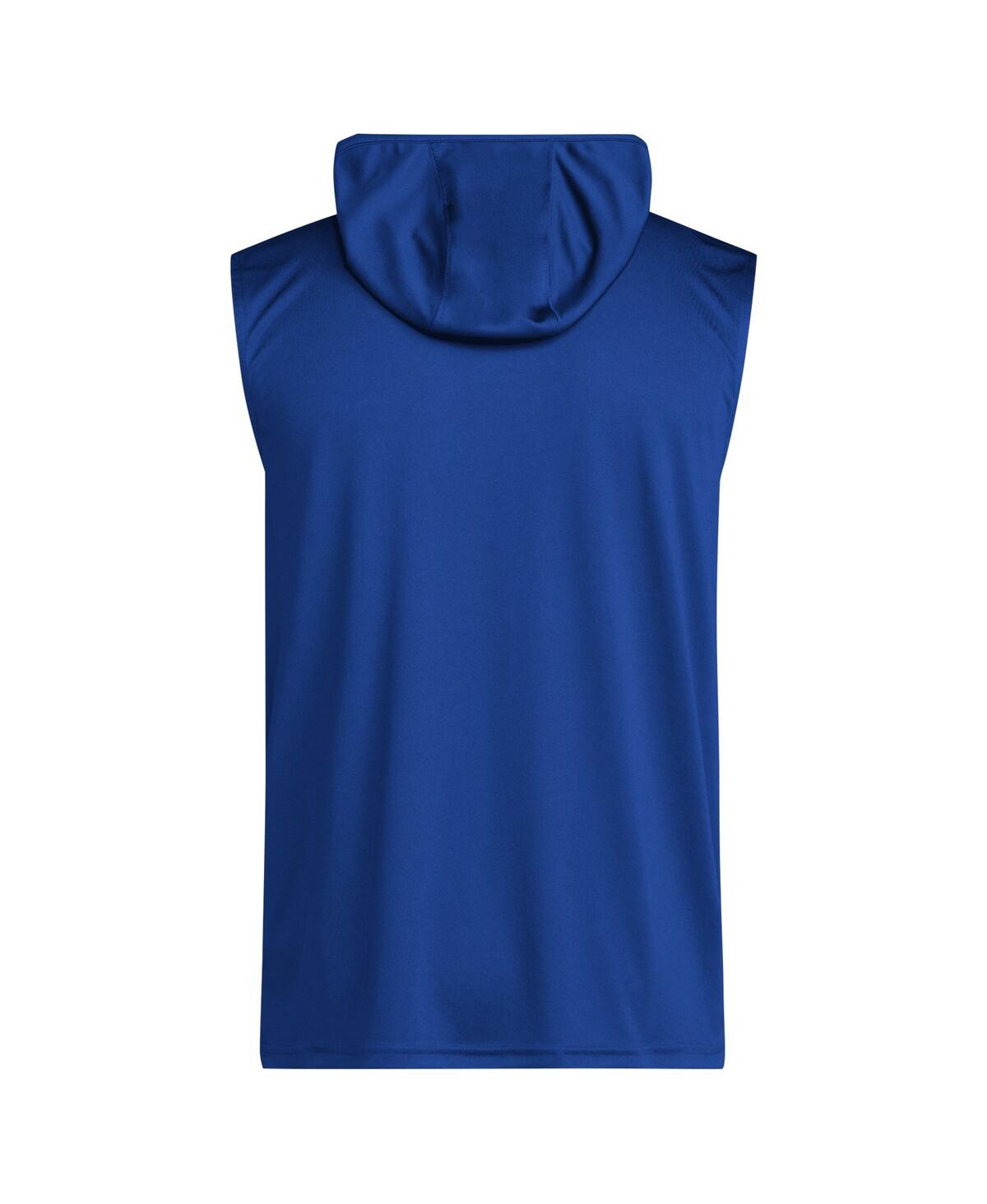 Adidas Men'sKansas Jayhawks 2024 Sideline Hoodie Sleeveless Shirt - Royal