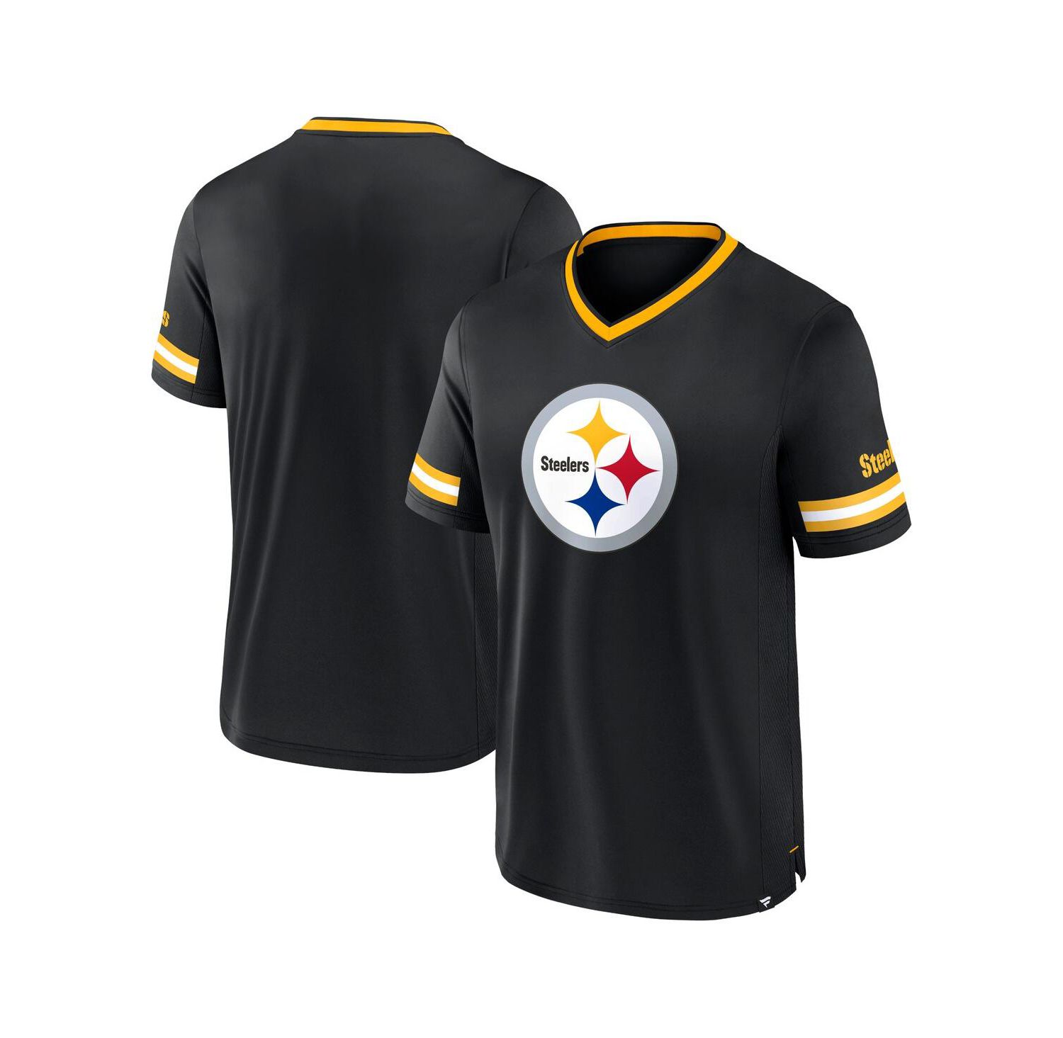 Men's Black Pittsburgh Steelers Stripe Stacking T-shirt