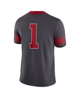Men's 1 Anthracite Oklahoma Sooners Alternate Game Jersey