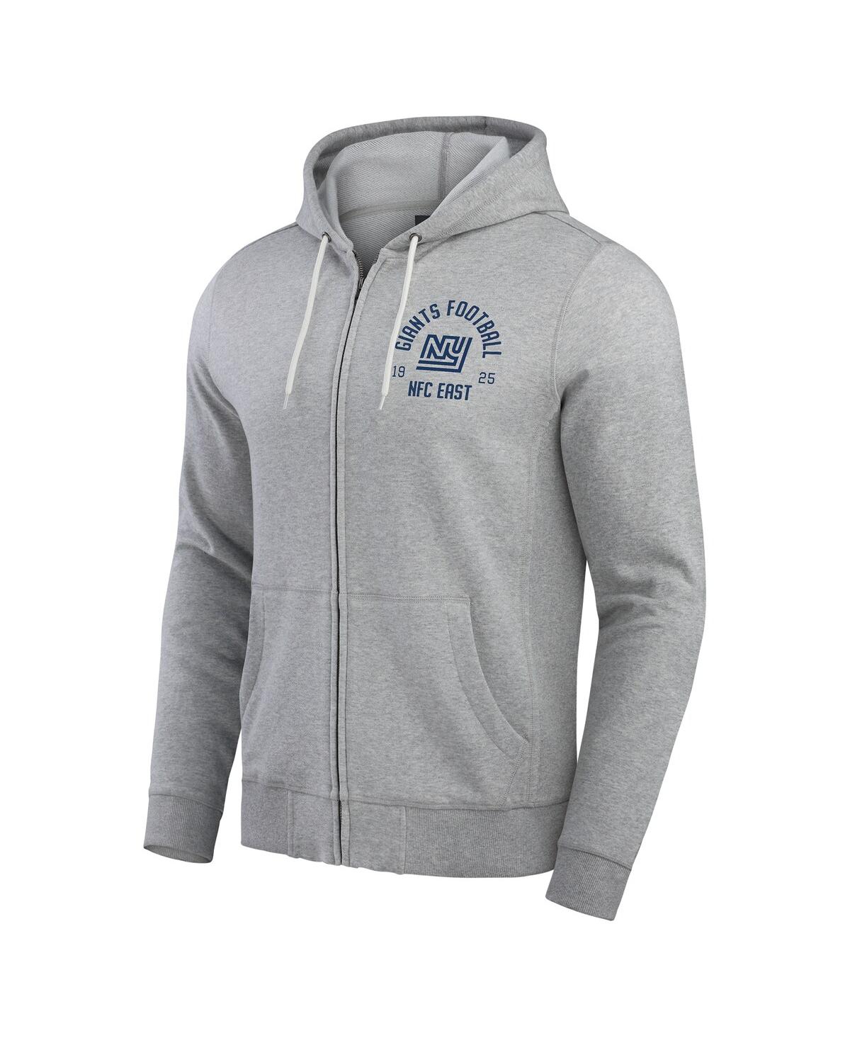 Fanatics Men'sNew York Giants Vintage Stripe Full-Zip Hoodie - Heather Gray