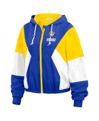 Women's Royal Los Angeles Rams Color Block Full-zip Windbreaker Jacket