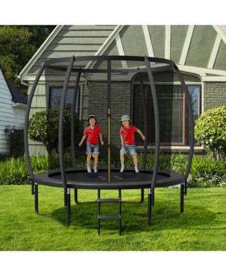 8FT Recreational Trampoline w/ Ladder Enclosure Net Safety Pad Outdoor