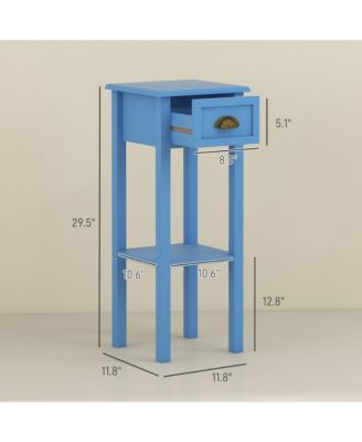 2-Tier Side Table with Drawer Shelf, End Table,