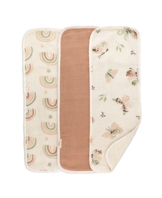 Crane Baby - Parker Burp Cloth Rainbow/Butterfly 3-Piece Set