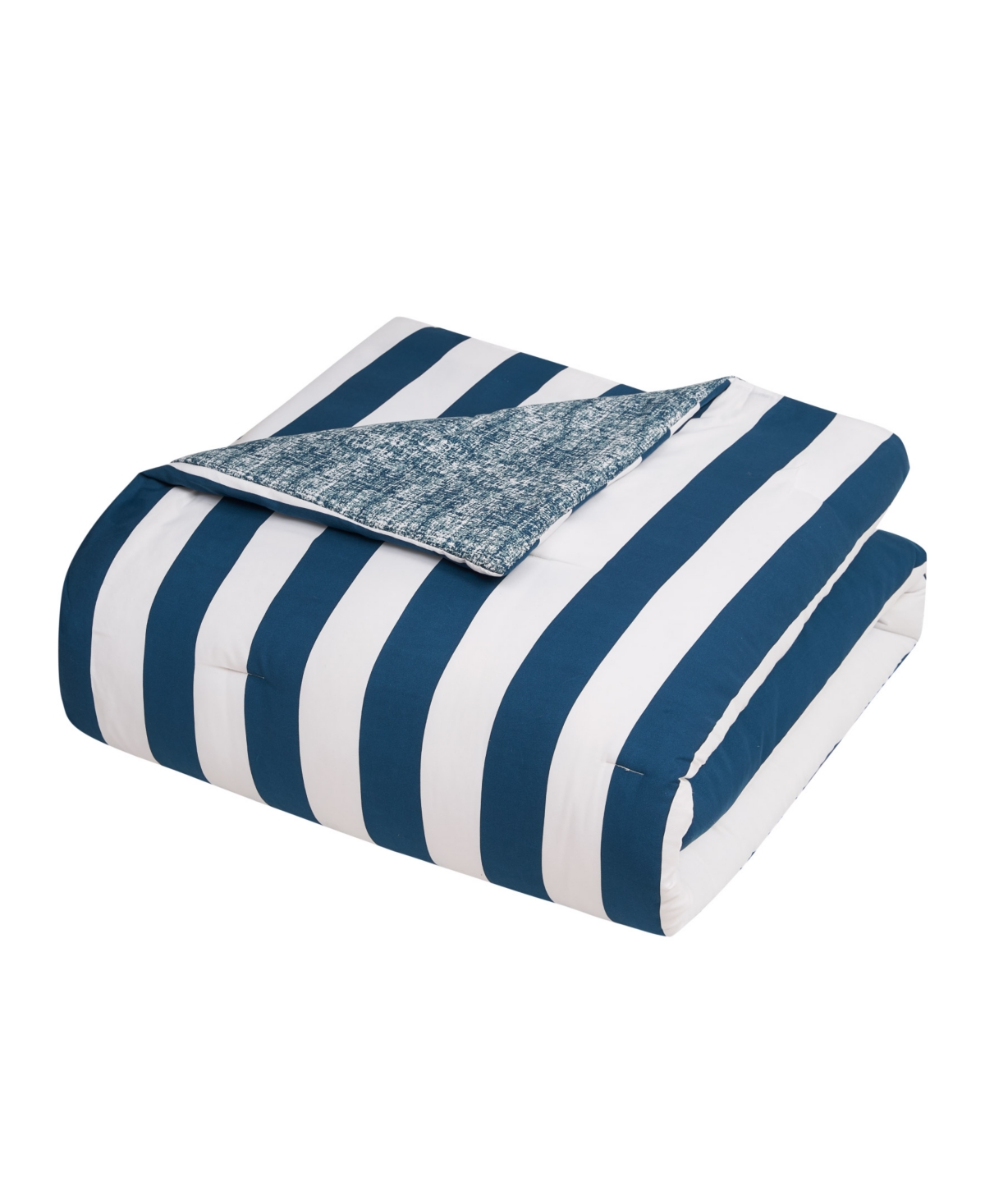 Juicy Couture Cabana Stripe Reversible 5-piece Comforter Set, Twin/twin Xl In White,regal Blue