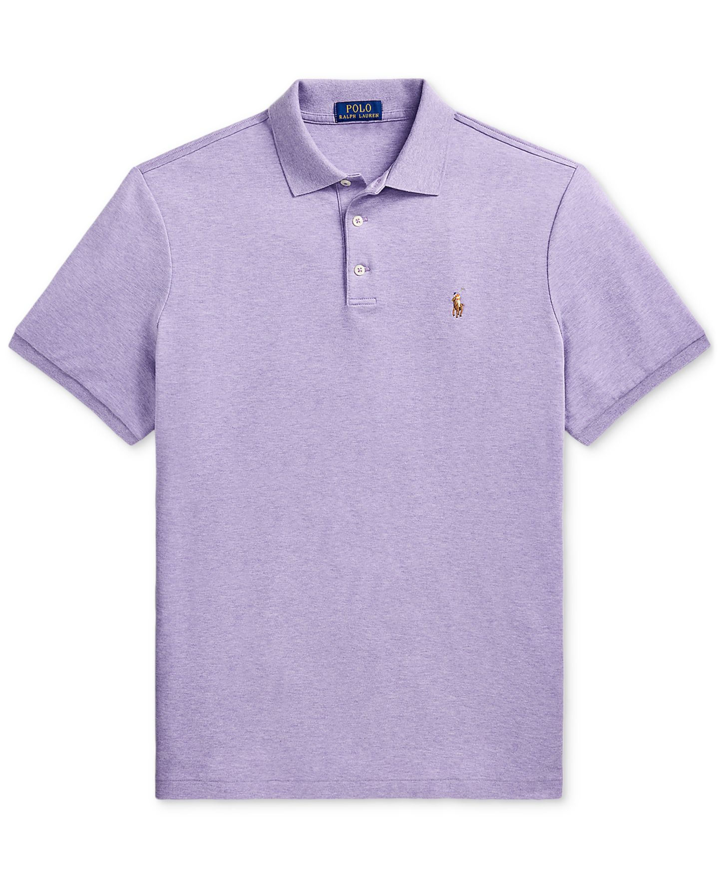 Мужское поло Polo Ralph Lauren Custom Slim Fit Soft Cotton Polo Shirt, цвет: Меланжевый, вариант 1 — фото 5