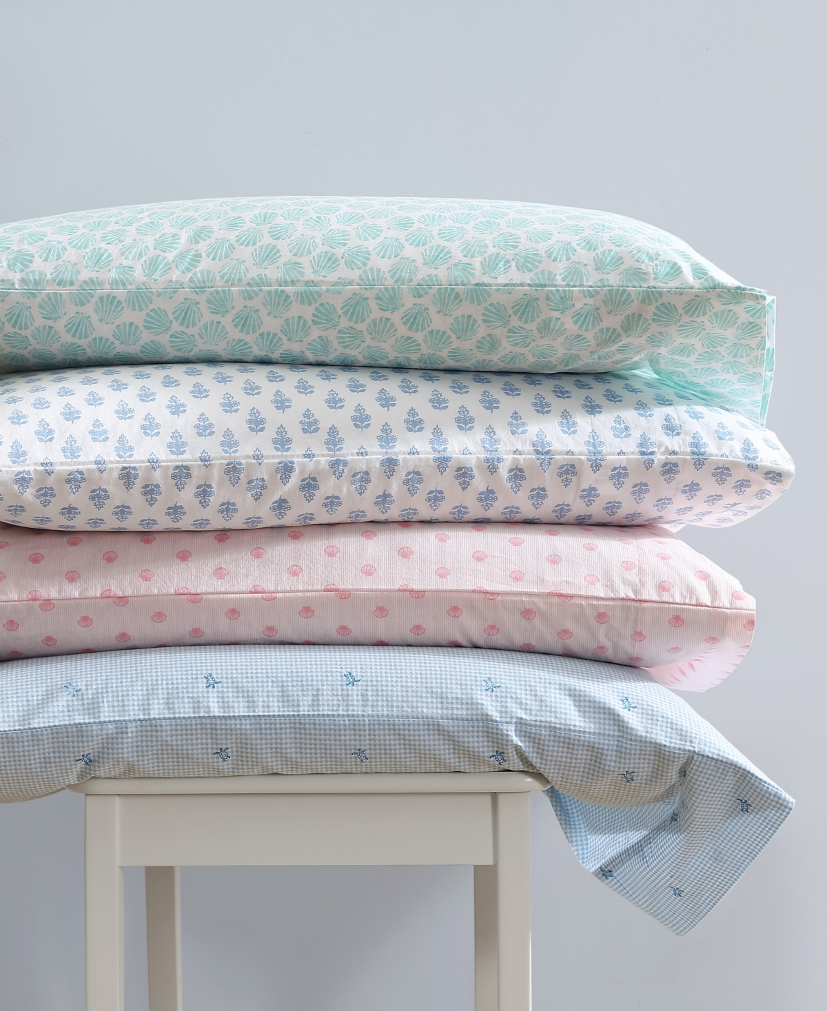 Laura Ashley 200-thread Cotton 4 -pc. Sheet Set, King In Margate Shells