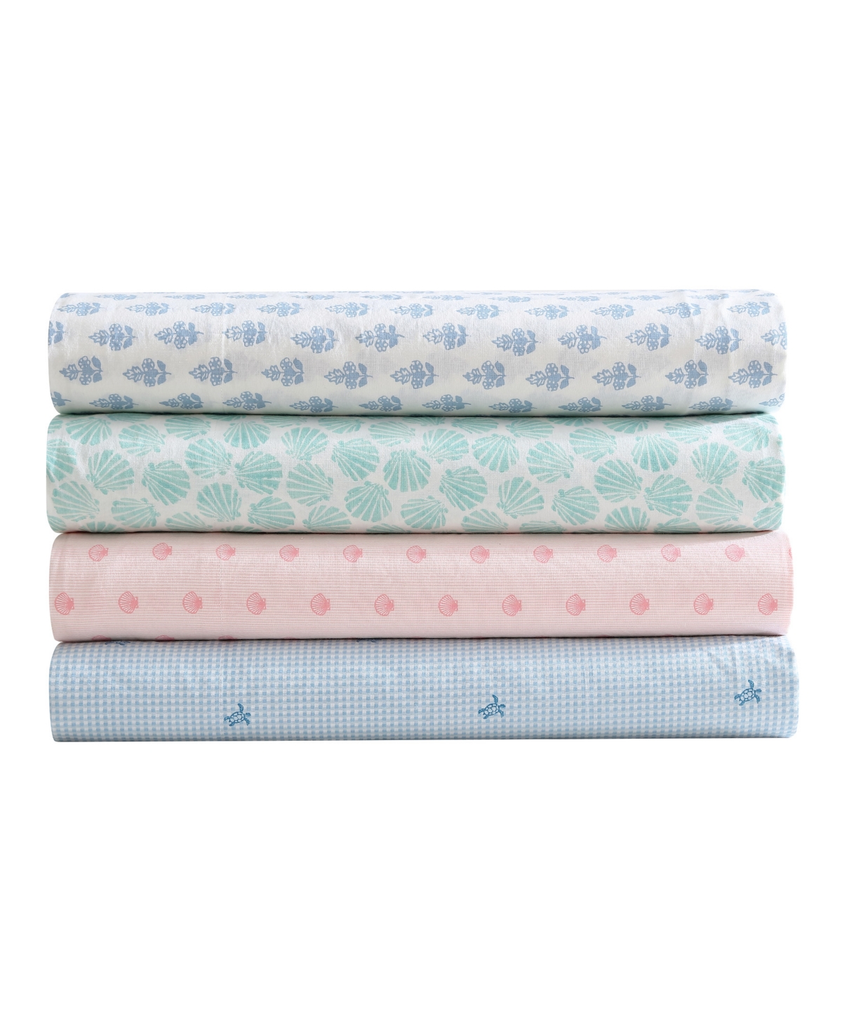 Laura Ashley 200-thread Cotton 4 -pc. Sheet Set, King In Margate Shells