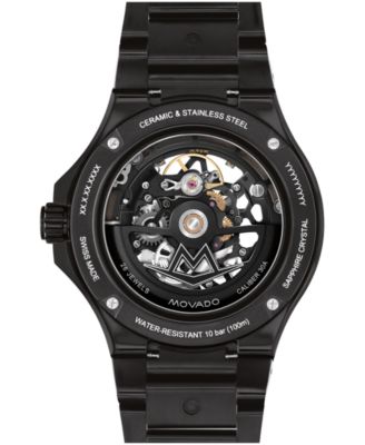 Movado Men's Alta S.E. Skeleton Swiss Automatic Black PVD