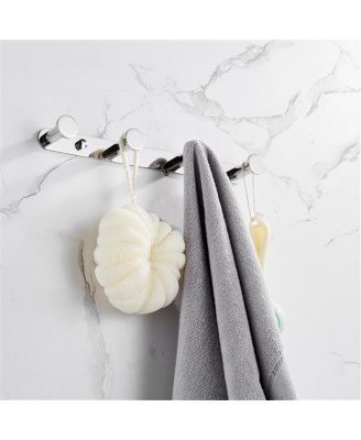 Heavy-Duty 304 Stainless Steel Towel Rack – 4 Hooks for Bathroom Accessories, Robes, and Coats