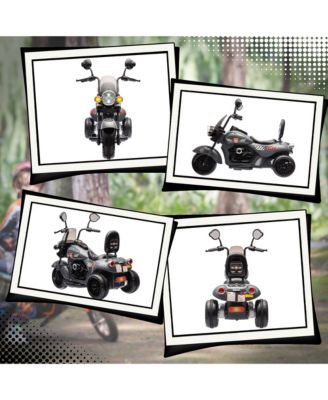 6V 3 Wheel Electric Motorcycle for Kids w/ Headlights, Music,