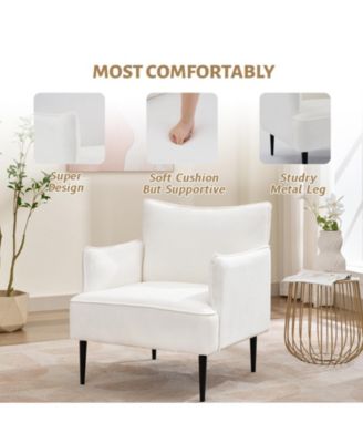 Modern Accent Chair, Corduroy Chair for Living Room, Comfortable Armchair for Bedroom, Reading, Waiting Rooms, and Office Study