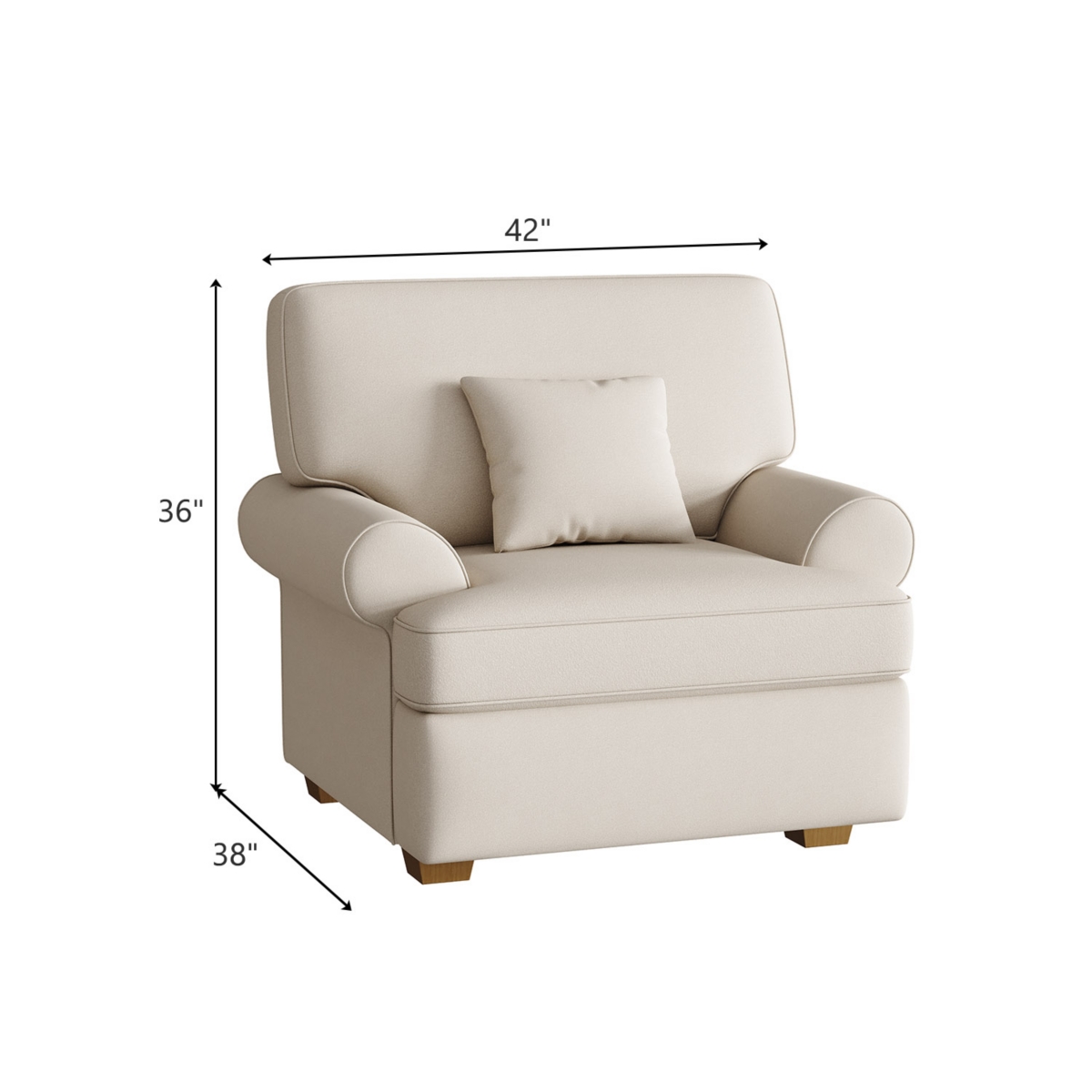 Sugift Modern Accent Chair Linen Single Sofa Chair for Living Room, Bedroom