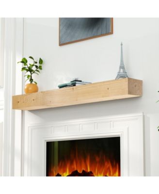 Solid Pine Wood Cap-Shelf Mantel in Natural Wood