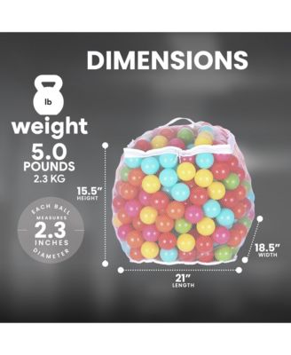 2.3 In Crush Proof Play Pit Balls w/ Storage Bag, Multicolor