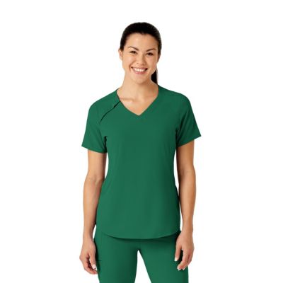 Plus Size RENEW Zip Accent Scrub Top
