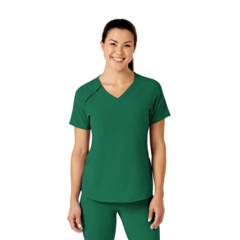 Женский топ Wink Plus Size Renew Zip Accent Scrub, цвет: Тёмно-зелёный