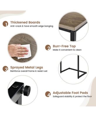 3 Pcs Nesting Coffee End Table Set Stacking Side Nightstand Living Room Rustic