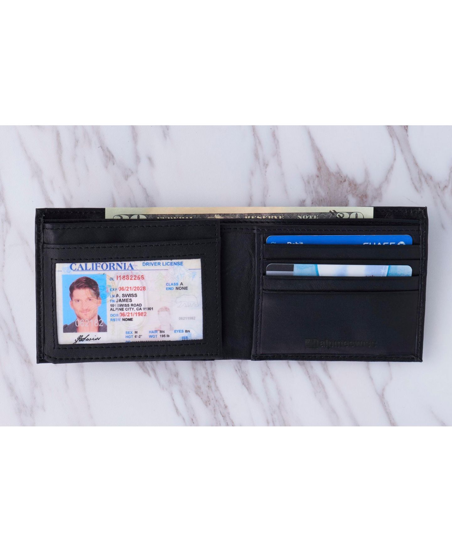 Мужской кошелёк Alpine Swiss Wallet Trifold Bifold Billfolds to choose from Genuine Leather, цвет: Flip-Out Hybrid — фото 5