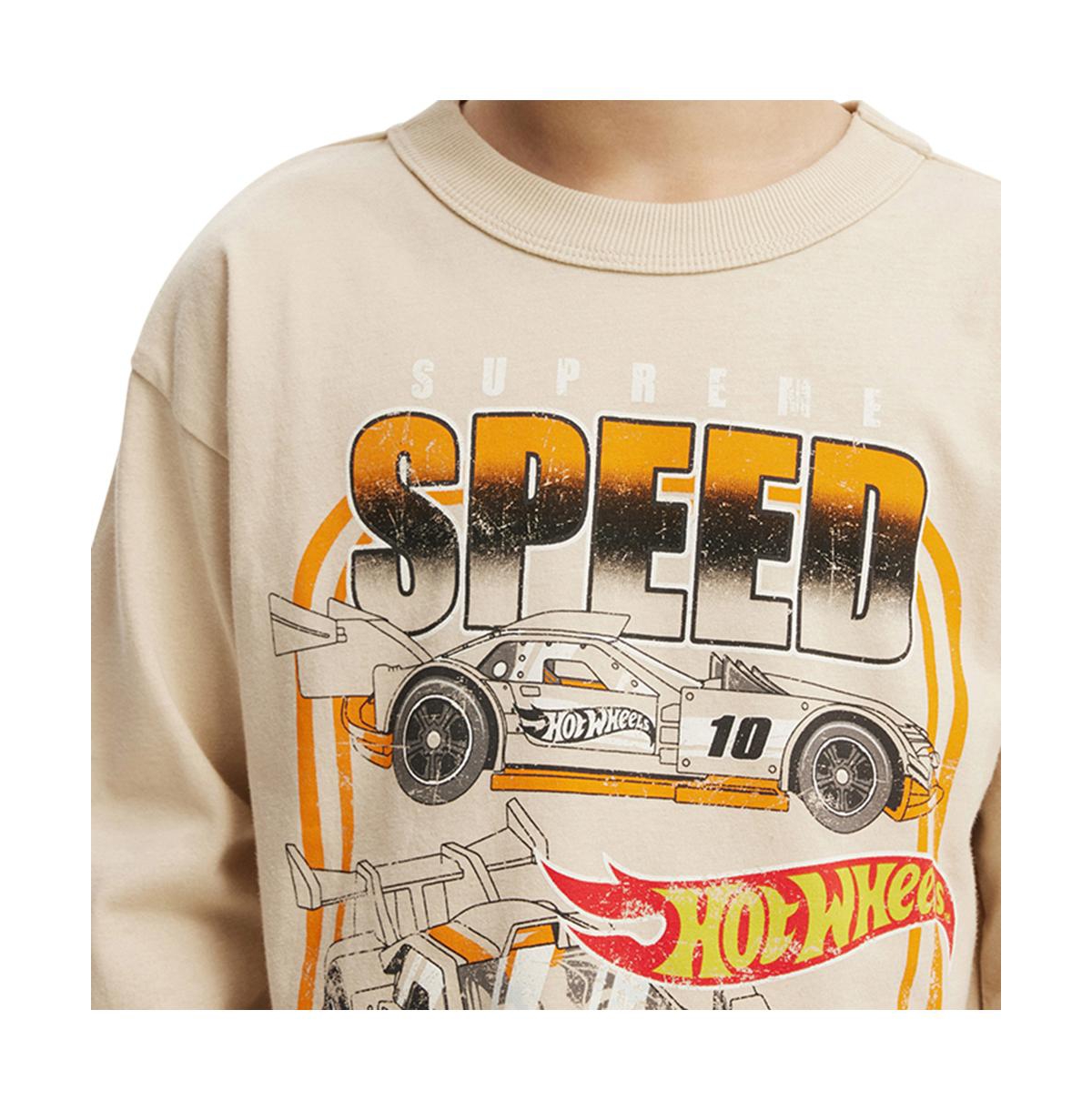 Cotton On Boys Little/Big License Long Sleeve Tee -hot wheels speed