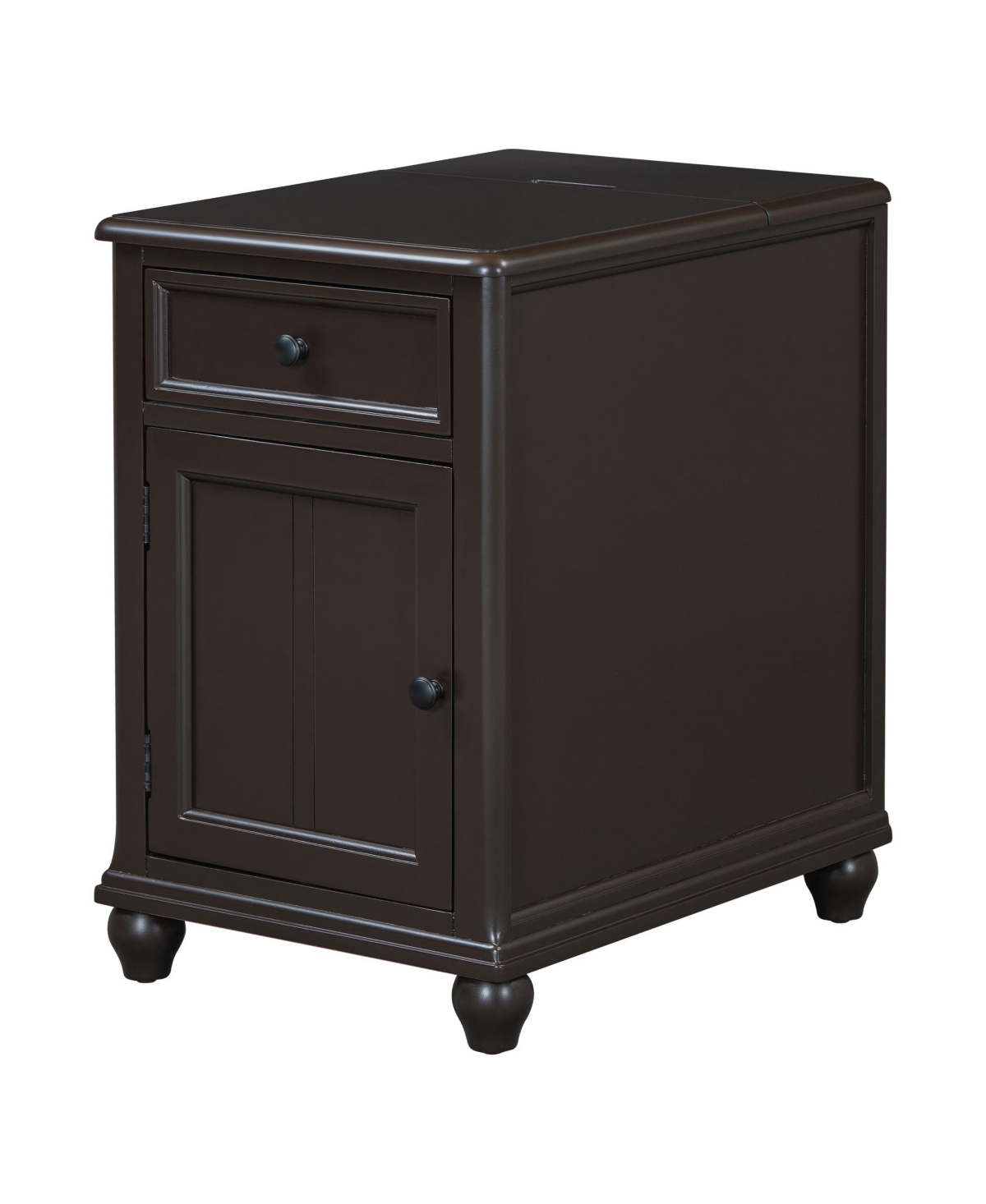 Streamdale Furniture End Table with Solid Wood Legs, Side Table with Usb Ports, Storage Cabinet and Drawer for Living Room,- Ant