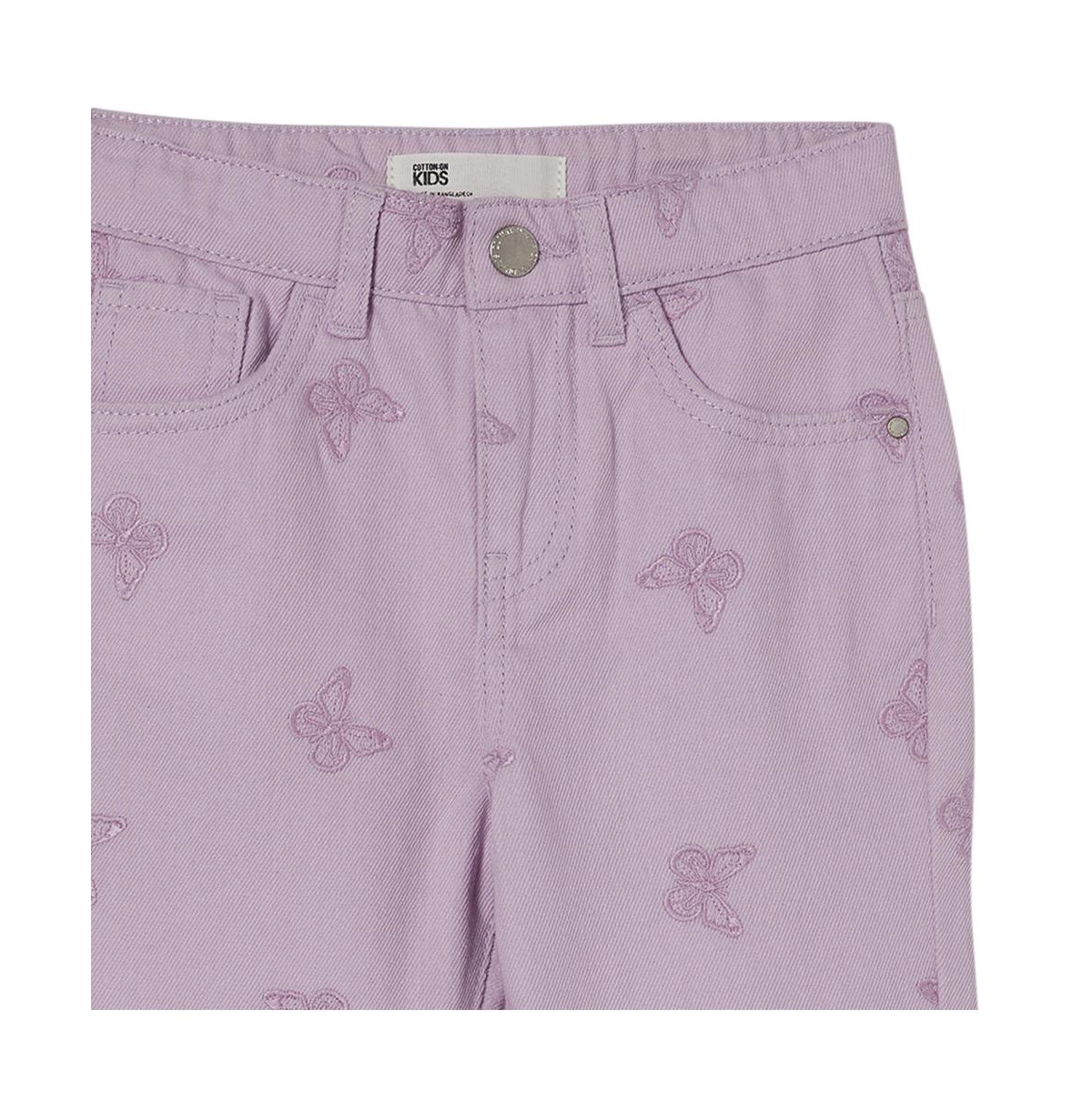 Cotton On Little Girls India Mom Jean -butterfly embroidery