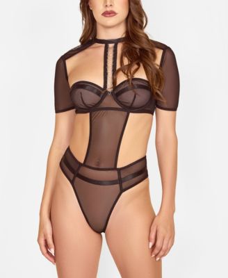 Hauty - Women's 1 Piece Chokers Bodysuit Lingerie with Chain Detail