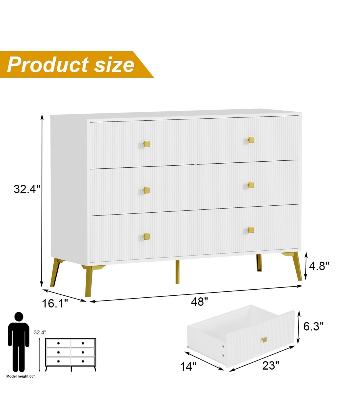 gaomon Fluted Dresser