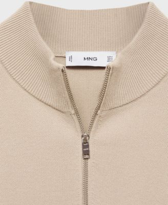 Men's Zipped High Collar Sweater