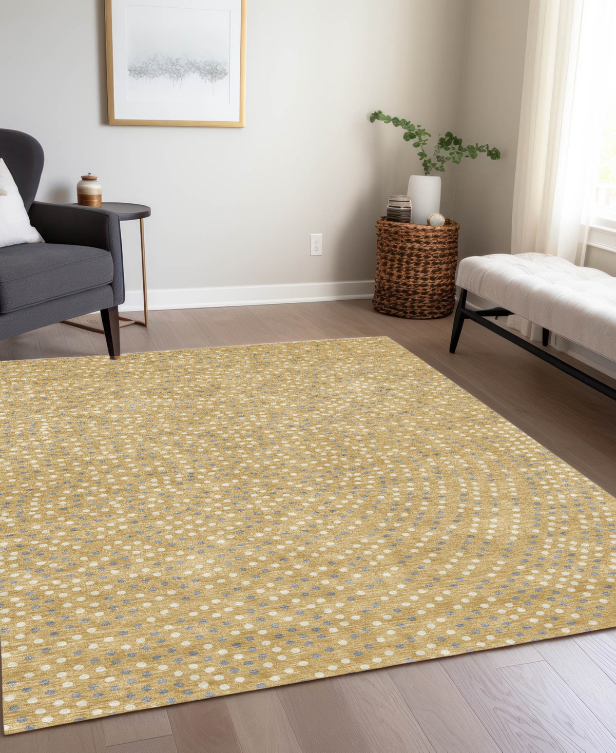 Addison Chantille Machine Washable Acn1021 5'x7'6''area Rug In Gold