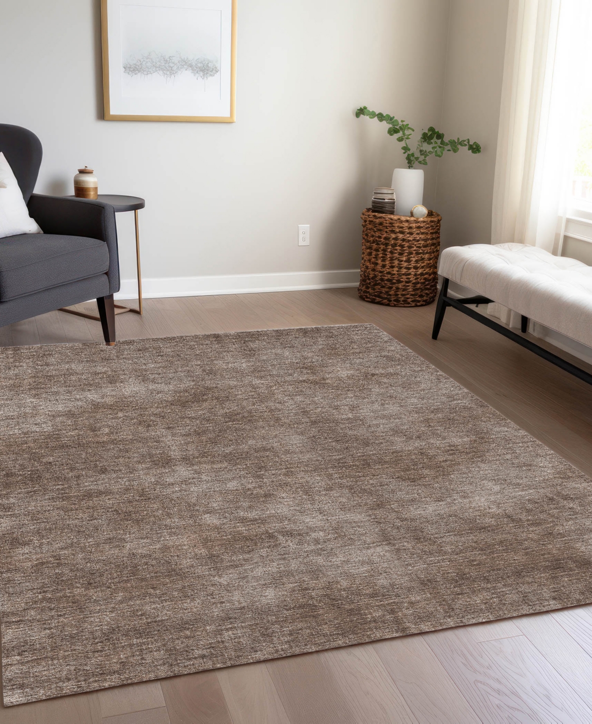 Addison Chantille Machine Washable Acn1018 5'x7'6''area Rug In Brown