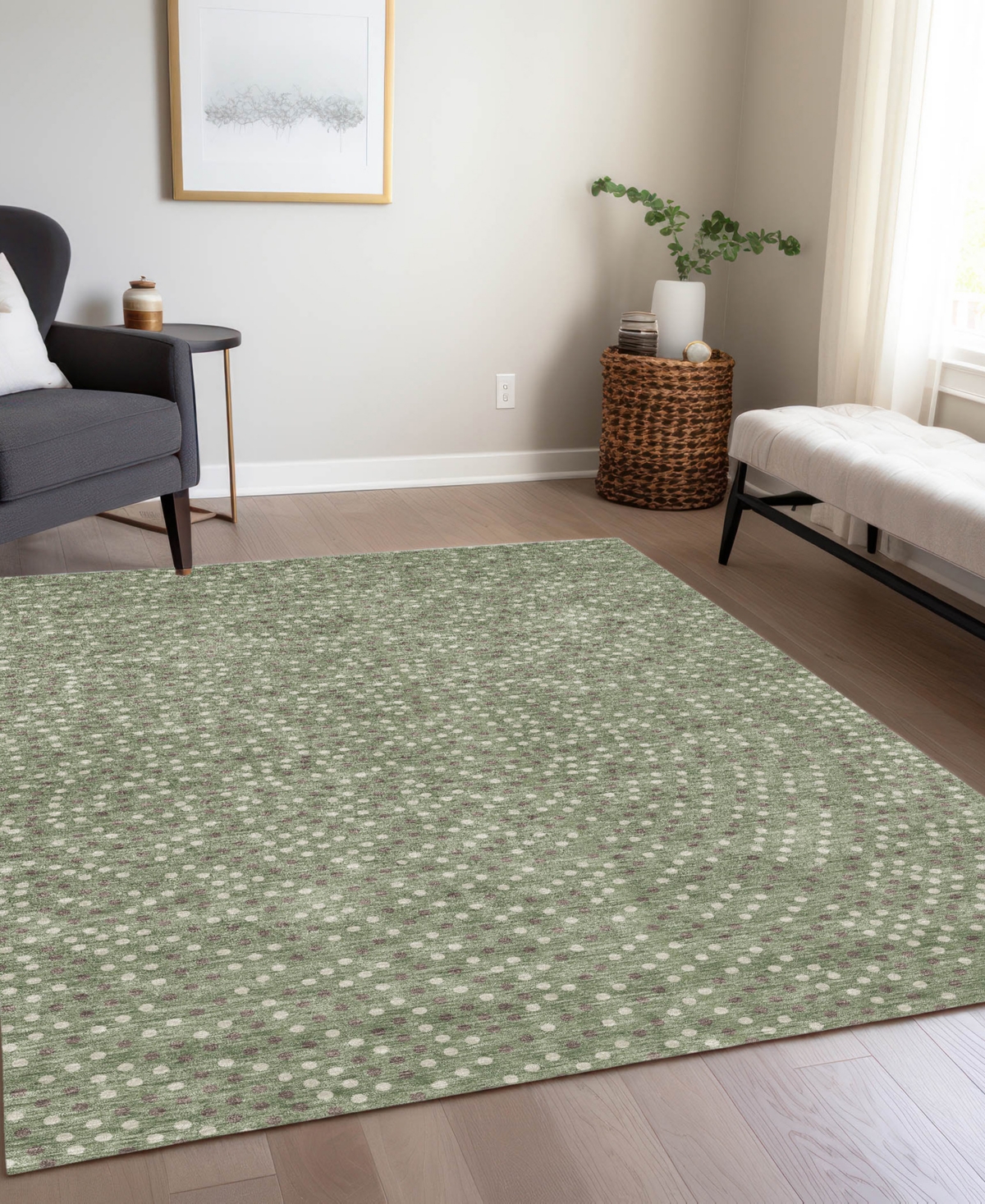 Addison Chantille Machine Washable Acn1021 3'x5' Area Rug In Sage