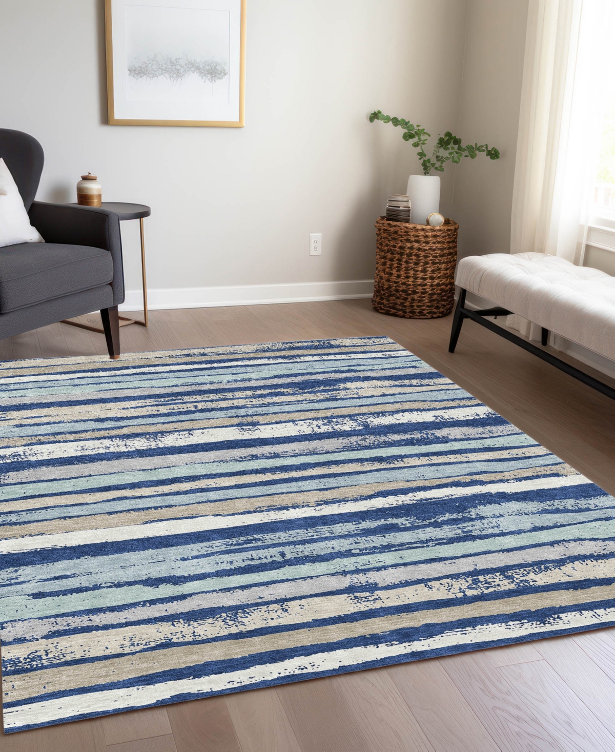 Addison Chantille Machine Washable Acn1019 2'6''x3'10'' Area Rug In Navy