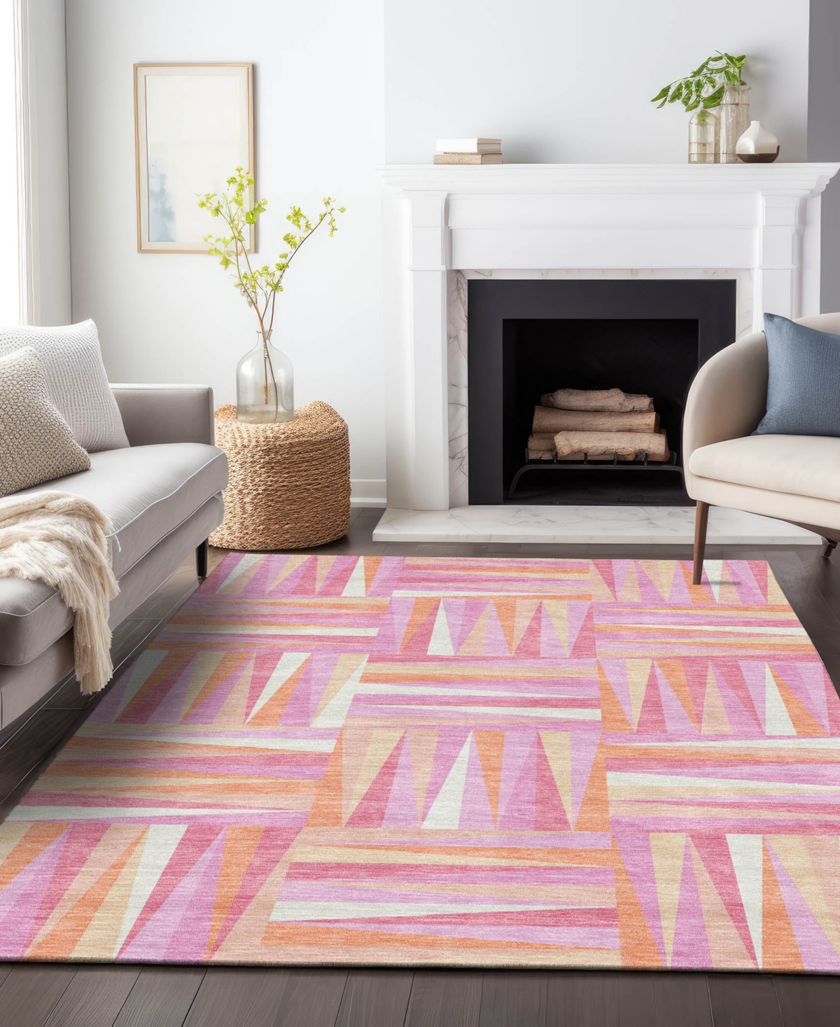 Addison Chantille Machine Washable Acn1012 9'x12' Area Rug In Rose
