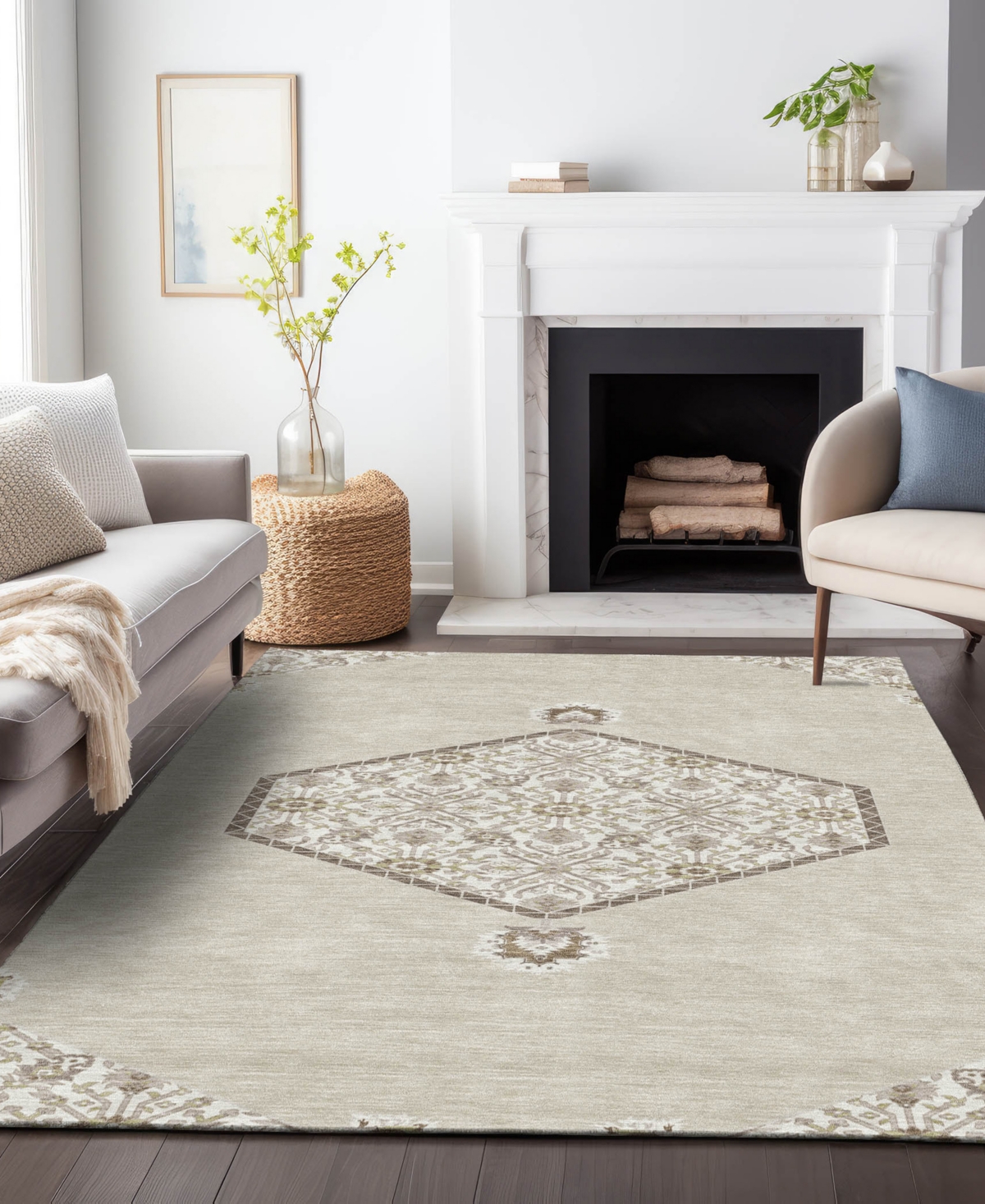 Addison Chantille Machine Washable Acn1011 9'x12' Area Rug In Beige